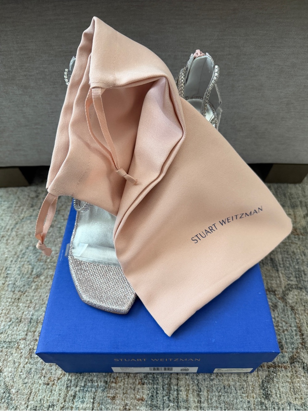 Stuart Weitzman SUPERGLAM Rosewater clear Strap Stiletto NWT🪩 - Picture 3 of 11